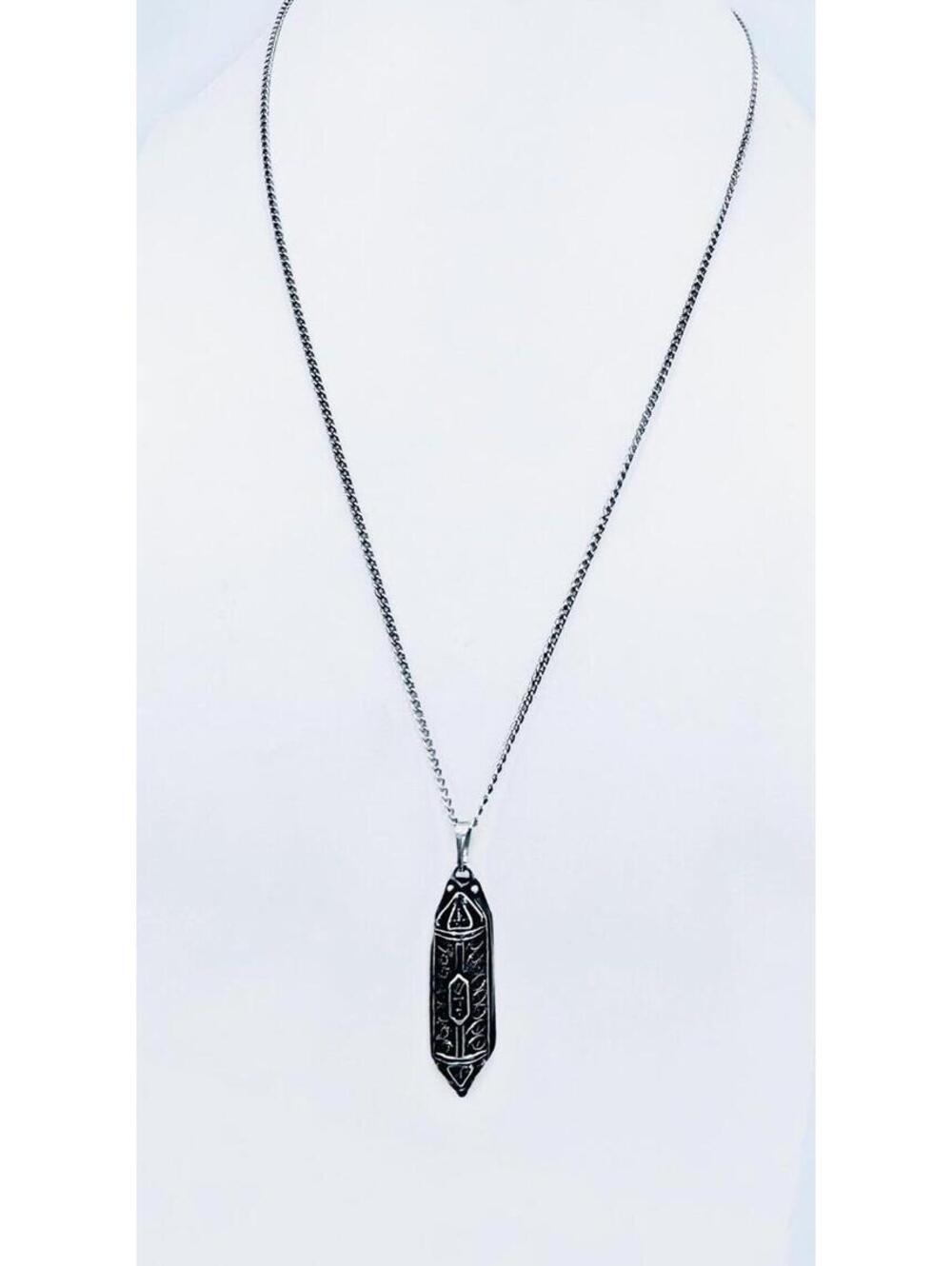 Sterling silver chain with Yemenite Mezuza pendant necklace